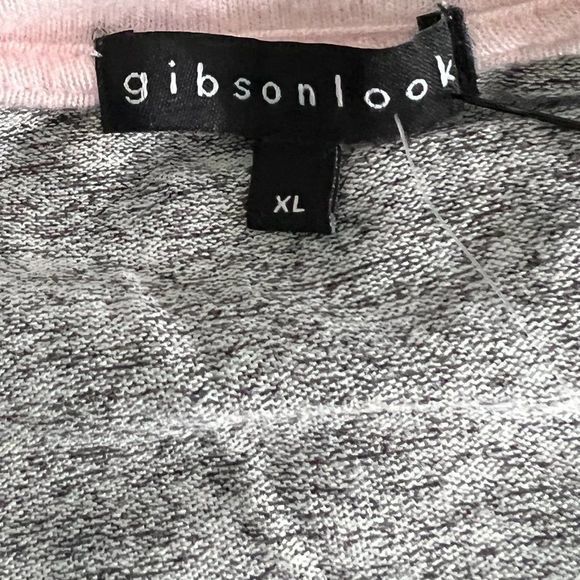 NWT GIBSON Grey‎ Pink Scoop Neck Long Sleeve Sweater (XL) - Picture 7 of 8